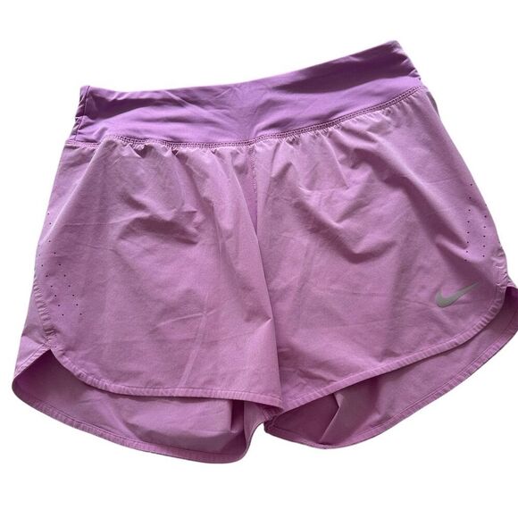 Nike Women's Dri-FIT Running Shorts Purple Size L High-Waisted Activewear - Picture 1 of 7